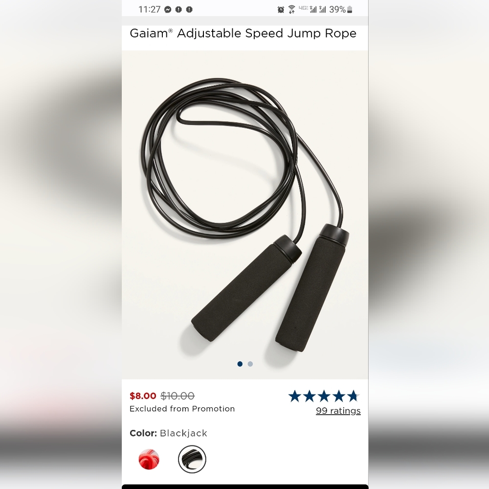 Vinyl-coated speed rope.Flexible, non-kink design.Adjustable
